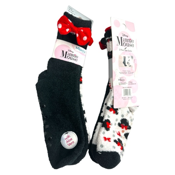 Disney Minnie Mouse Majesty Spa 2-Pack Socks W/Aloe Vera Size 4-10 - Picture 7 of 9